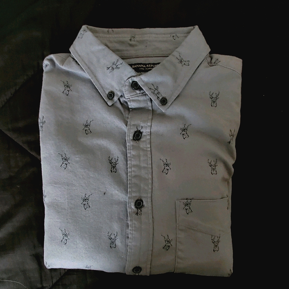 Banana Republic Slim Fit Deer Print Shirt